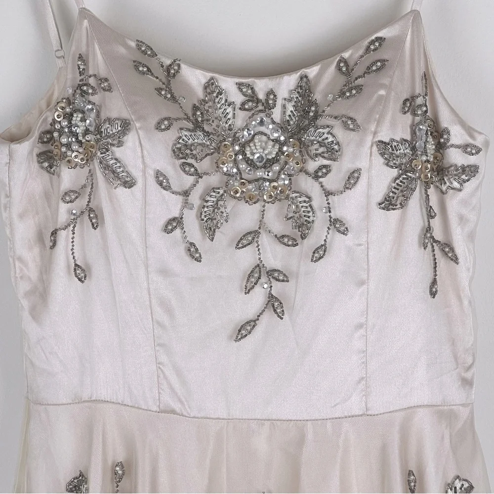 Sue Wong Nocturne Old Hollywood Coquette Fit & Flare Tulle Beaded Midi Dress 8 - Picture 5 of 14